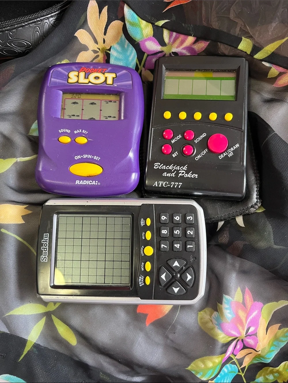 Purple Pocket Slot Electronic Handheld Game by